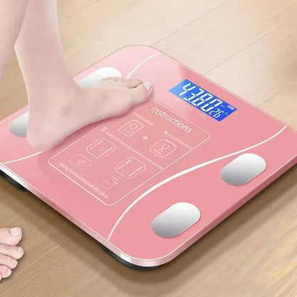 Bluetooth smart scale with app, full-body analysis, iOS/Android, 180kg, high-precision for fitness.