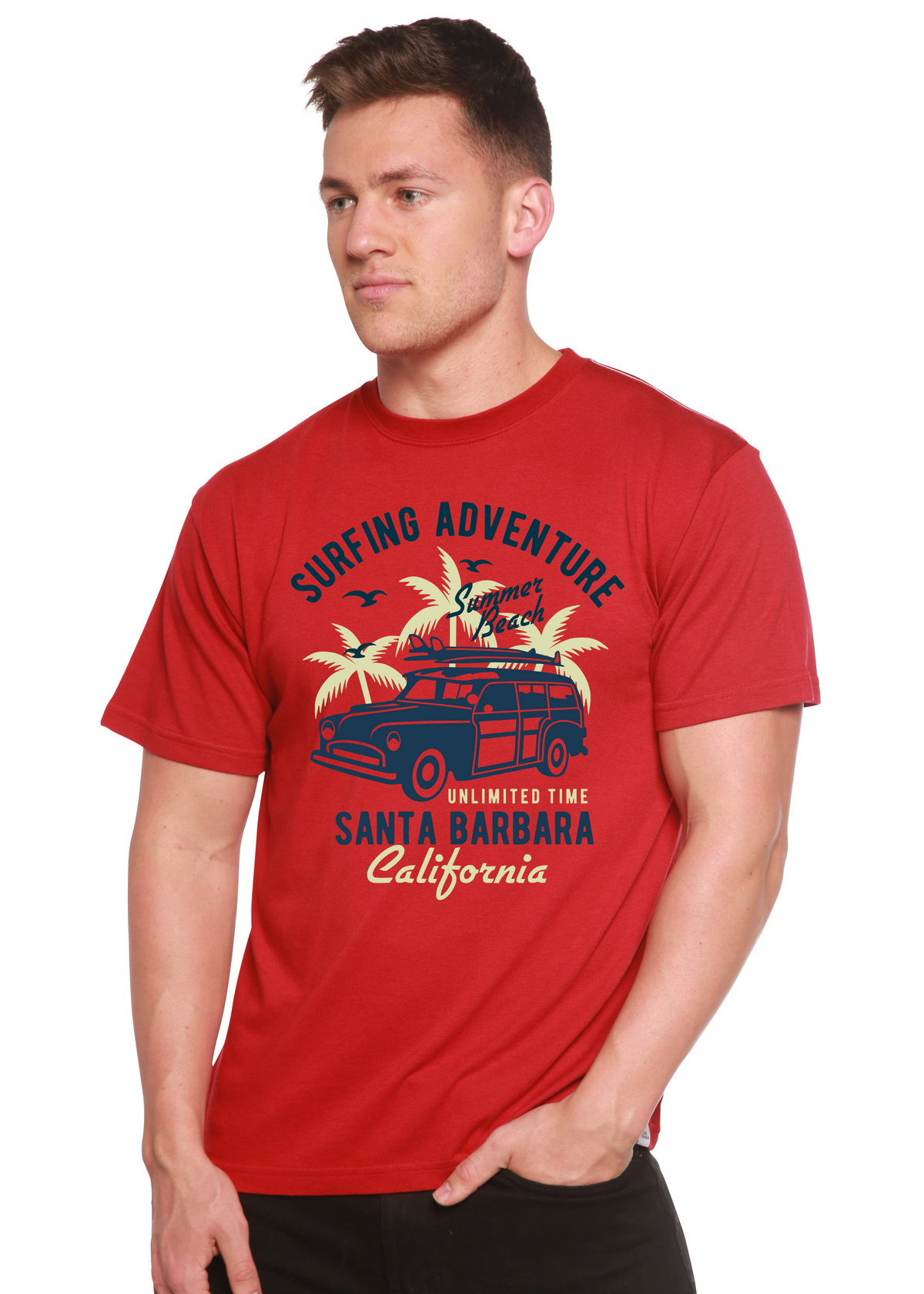 Surfing Adventure Spun Bamboo® Men's Bamboo Viscose/Organic Cotton Short Sleeve Graphic T-Shirt