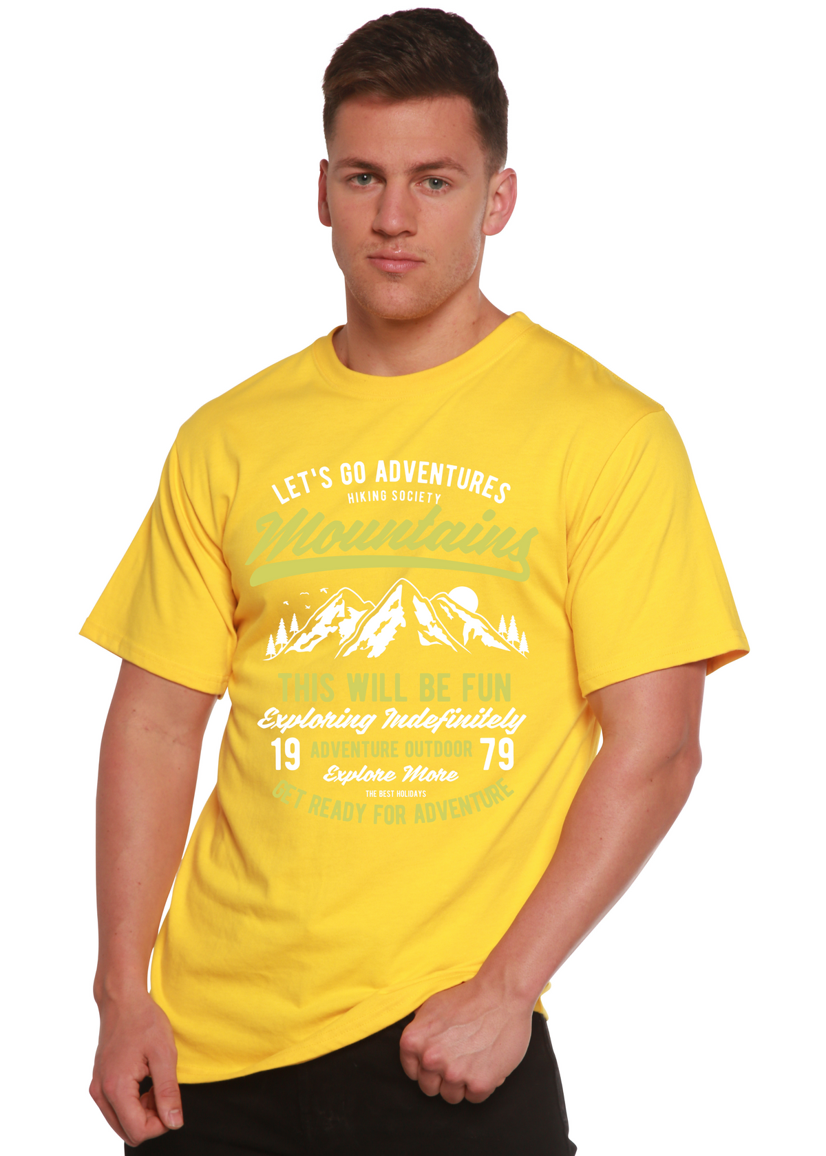 Let's Go Adventure Men's Bamboo Viscose/Organic Cotton Short Sleeve Graphic T-Shirt