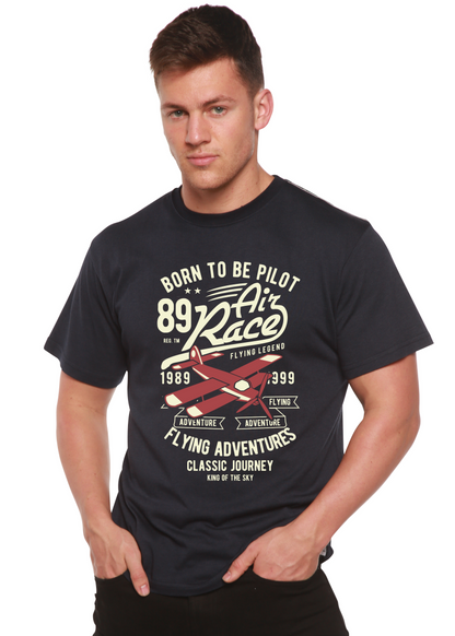 Born To Be Pilot Men's Bamboo Viscose/Organic Cotton Short Sleeve Graphic T-Shirt