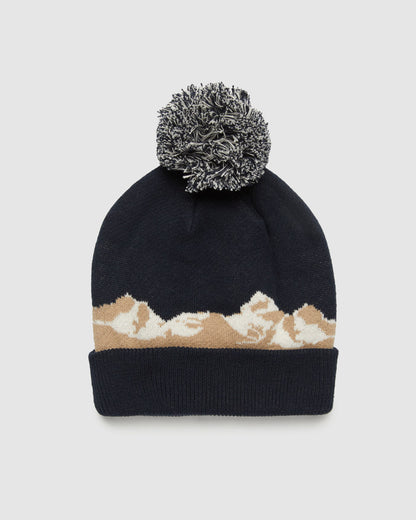 Mountain Scenic Pom Beanie