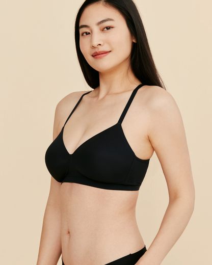 Moonrise Pocketed T‑Shirt Bra - Black