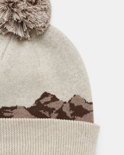 Mountain Scenic Pom Beanie