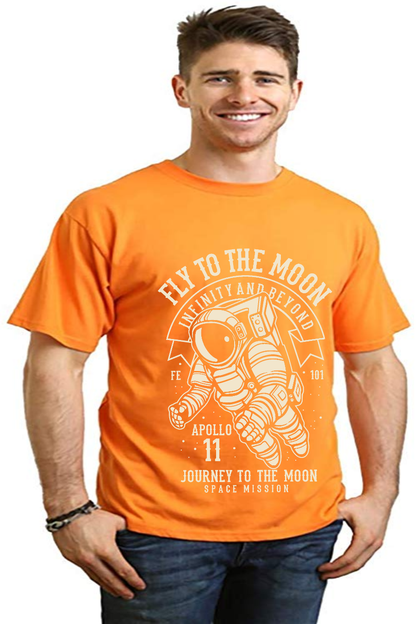 Fly To The Moon Men's Bamboo Viscose/Organic Cotton Short Sleeve Graphic T-Shirt