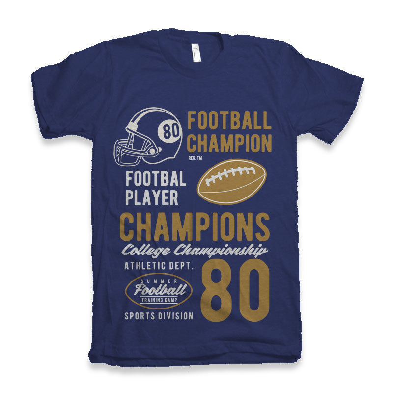 Football Champions Men's Bamboo Viscose/Organic Cotton Short Sleeve Graphic T-Shirt