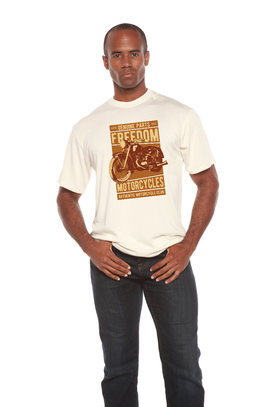 Freedom Motorcycles Men's Bamboo Viscose/Organic Cotton Short Sleeve Graphic T-Shirt