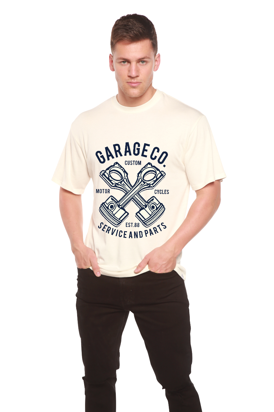 Garage Co Men's Bamboo Viscose/Organic Cotton Short Sleeve Graphic T-Shirt