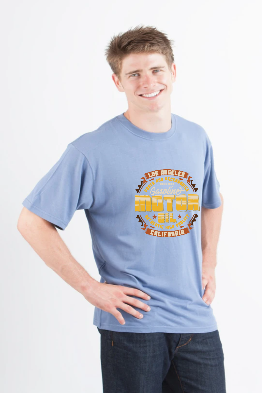 Motor oil Men's Bamboo Viscose/Organic Cotton Short Sleeve Graphic T-Shirt