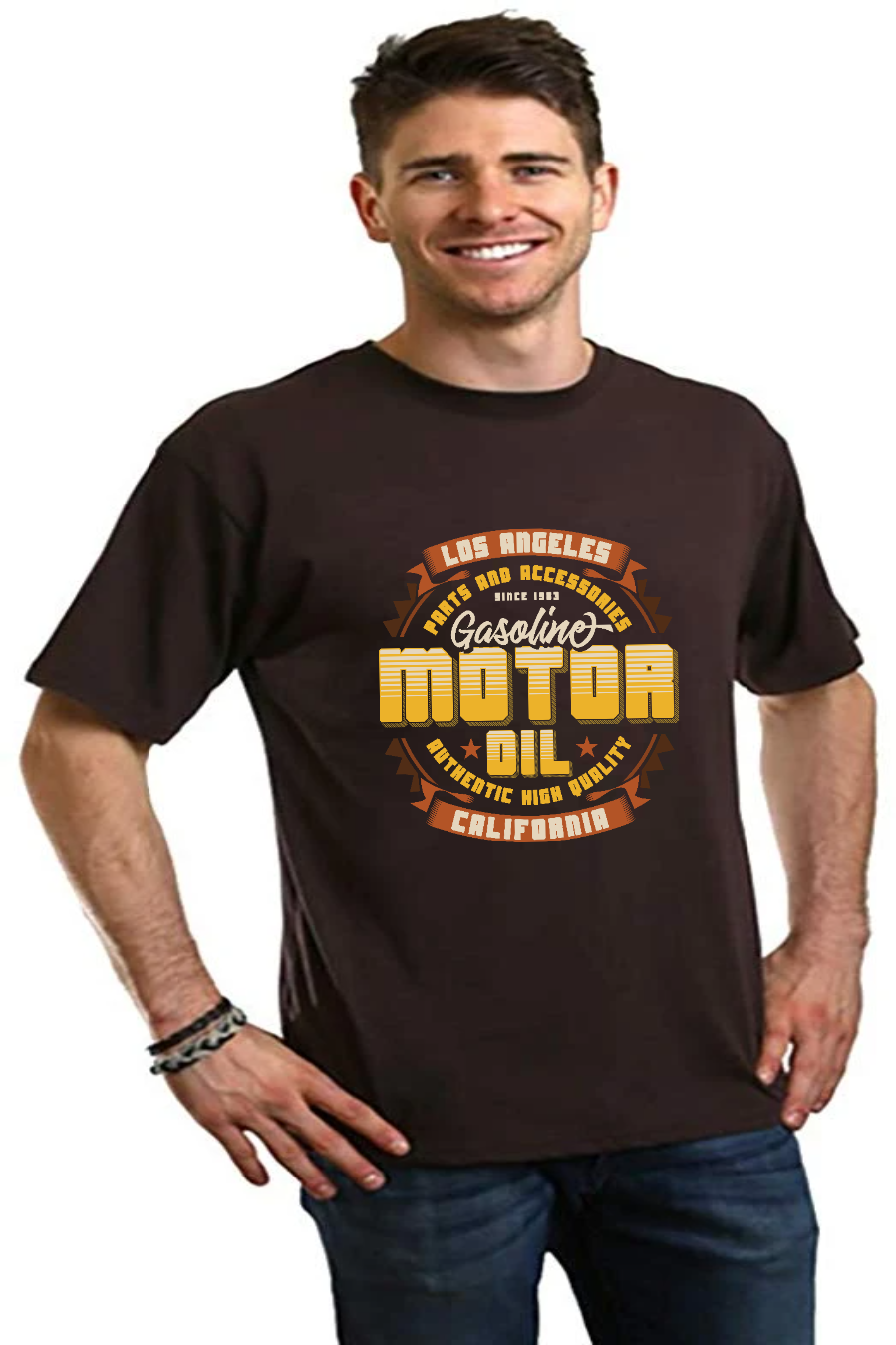 Motor oil Men's Bamboo Viscose/Organic Cotton Short Sleeve Graphic T-Shirt