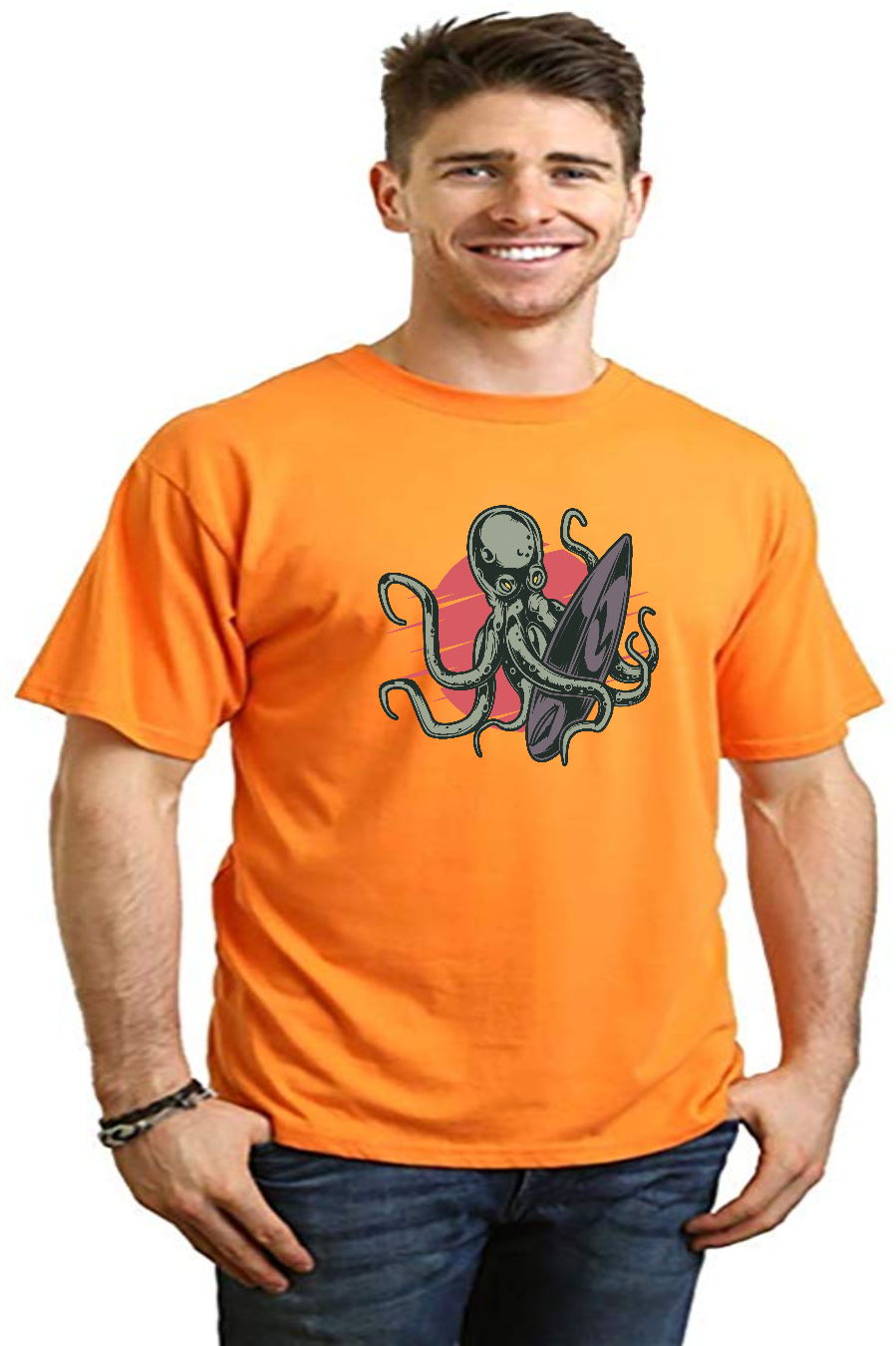 Octopus Men's Bamboo Viscose/Organic Cotton Short Sleeve Graphic T-Shirt